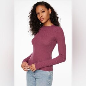 Dynamite Women’s Long Sleeve Crew Neck Sweater-XS-Rose Violet Purple